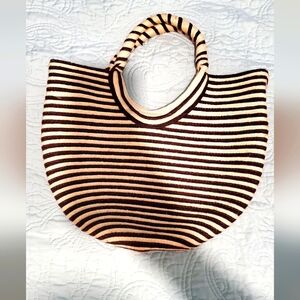The Cutest Handbag - Chocolate Brown & Tan Stripes